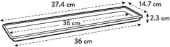 Elho schotel voor balkonbak Green Basics zwart 37,4 x 14,7 x 2,3 cm