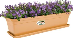 Elho schotel voor balkonbak Green Basics terracotta 77,8 x 14,7 x 2,4 cm