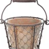 Esschert design bloempot met handvat oranje 13 x 15,3 x 9,5 cm