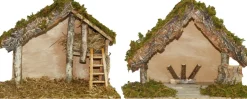 Euromarchi kerststal naturel 32 x 18 x 23 2 stuks