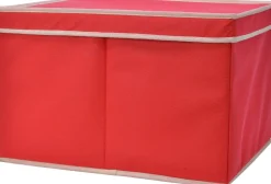 Everlands kerstballen opbergbox voor 24 kerstballen rood 30 x 39 x 25 cm