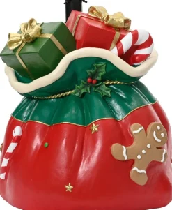 Everlands kerstboomstandaard cadeauzak rood / groen 38 x 42 x 47 cm