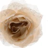 Everlands kerstclip roos crème D 14 H 8,5 cm