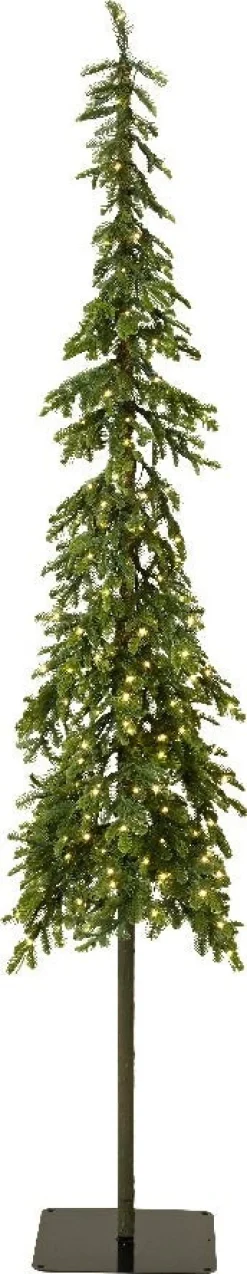 Everlands kunstkerstboom Alpine Fir groen op voet met 250 lampjes warm wit D 60 H 240 cm