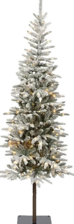 Everlands kunstkerstboom Alpbach besneeuwd met 220 lampjes warm wit D 75 H 210 cm