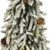 Everlands mini kunstkerstboom Merry Fir besneeuwd met versiering D 14 H 45 cm