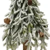 Everlands mini kunstkerstboom Merry Fir besneeuwd met versiering D 20 H 60 cm