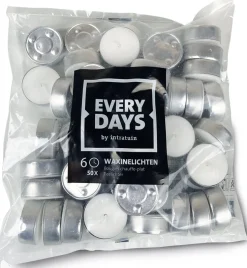 Everydays by Intratuin waxinelichten wit 6 uur 50 stuks