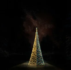 Fairybell vlaggenmast kerstboom met app Premium met 2048 lampjes warm wit / gekleurd H 6 m