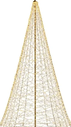 Fairybell vlaggenmast kerstboom met app Premium met 2048 lampjes warm wit / gekleurd H 6 m