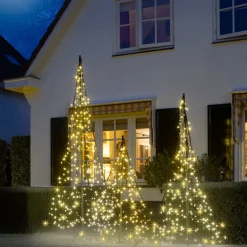 Fairybell vlaggenmast kerstboom met 240 LED lampjes warm wit H 2 m