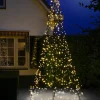 Fairybell vlaggenmast kerstboom met 640 LED lampjes warm wit H 4 m