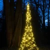 Fairybell vlaggenmast kerstboom met 400 led lampjes warm wit H 4 m