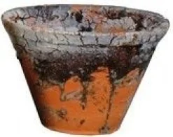 Floran bloempot met hars terracotta D 16 H 11 cm
