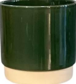 Gina Da bloempot Eno donkergroen duotoon D 10 H 10,5 cm