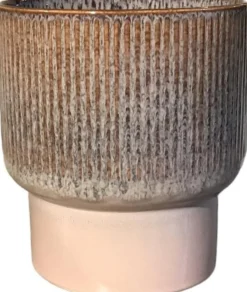 Gina Da bloempot op voet Dodo beige D 26 H 28,5 cm