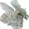 Gisela Graham kerstbloem Poinsettia wit / goud 11 x 19 x 26 cm