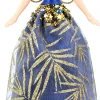 Gisela Graham piek Malene fee bladeren blauw / goud 8 x 8 x 18 cm