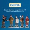 Glida kerstdorpminiatuur figuren 8 x 8 x 10,5 cm 5 stuks