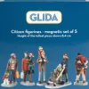 Glida kerstdorpminiatuur kerstfiguren 8 x 8 x 10,5 cm 5 stuks