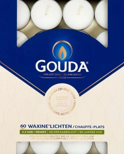 Gouda Waxinelichten wit 4,5 uur 60 stuks