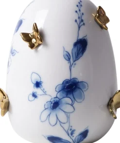 Heinen Delfts Blauw vaas Vlindergoud wit / blauw D 10,7 H 14 cm