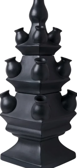 Heinen Delfts Blauw x Intratuin tulpenvaas zwart D 15 H 40 cm