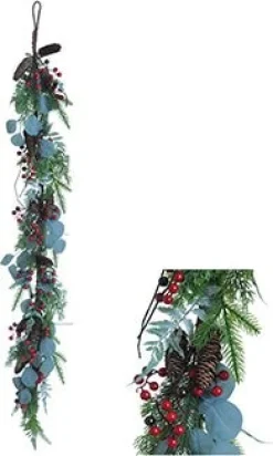 Hogewoning Seasonal guirlande groen met dennenappels 130 cm