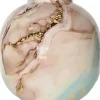 House of Nature vaas Marmer roze / crème / blauw D 26 H 27 cm