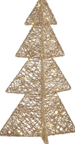 House of Seasons decoratieboom goud met verlichting D 42 H 77 cm