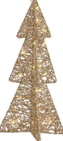 House of Seasons decoratieboom goud met verlichting D 27 H 60 cm