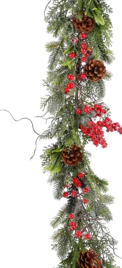 House of Seasons guirlande Randell besneeuwd bessen 180 x 15 x 10 cm