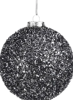 House of Seasons kerstbal antraciet D 10 cm