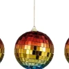 House of Seasons kerstbal Disko regenboog D 8 cm 3 stuks