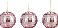 House of Seasons kerstbal Disko roze D 2,5 cm 10 stuks