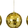 House of Seasons kerstbal Disko goud D 8 cm 3 stuks