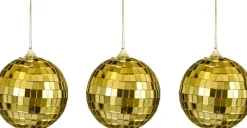 House of Seasons kerstbal Disko goud D 2,5 cm 10 stuks