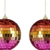 House of Seasons kerstbal Disko D 10 cm 2 stuks