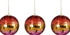 House of Seasons kerstbal Disko D 8 cm 3 stuks