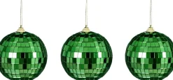 House of Seasons kerstbal Disko groen D 2,5 cm 10 stuks