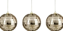 House of Seasons kerstbal Disko beige D 2,5 cm 10 stuks