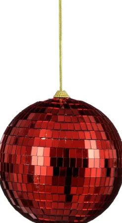House of Seasons kerstbal Disko rood D 15 cm