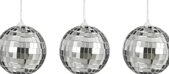 House of Seasons kerstbal Disko zilver D 2,5 cm 10 stuks