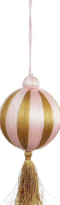 House of Seasons kerstbal Jolly goud / roze D 8 H 14 cm