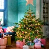 House of Seasons kerstbal Jolly goud / roze D 10 cm