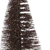 House of Seasons kerstclip boom bruin D 4 H 9 cm 6 stuks