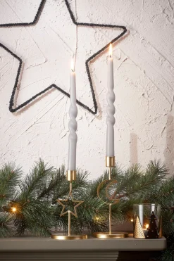 House of Seasons kerstfiguur ster zwart D 40 H 0,50 cm