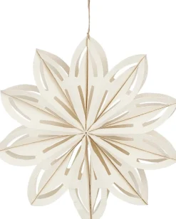 House of Seasons kersthanger bloem papier wit D 30 H 7 cm