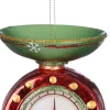 House of Seasons kerst ornament weegschaal rood D 3 H 3,5 cm