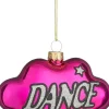 House of Seasons kerst ornament Disco dance paars 10,5 x 4 x 7,5 cm